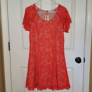 Soieblu Orange Flutter Swing Dress